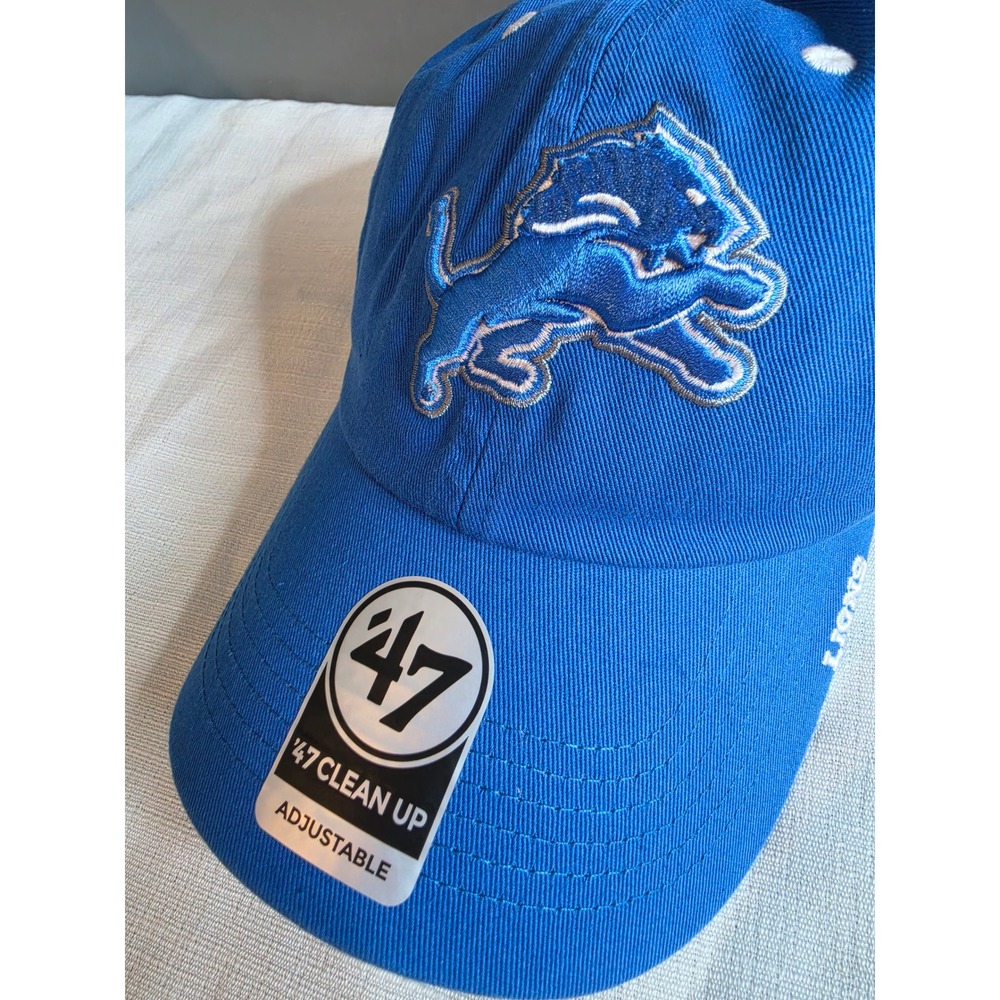 Detroit Lions 47 Brand Clean Up Hat Blue Adjustable NFL Football Cap